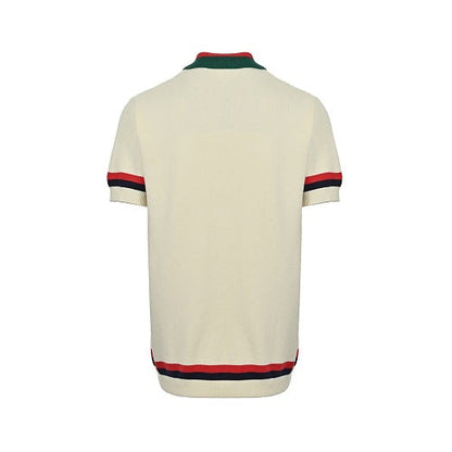 Gucci Web Stripe Knit Polo Shirt