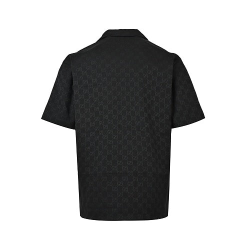 Gucci GG Monogram Jacquard Camp Collar Short-Sleeve Shirt