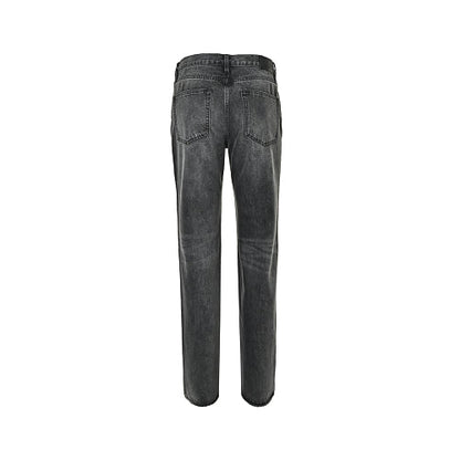 Gucci GG Monogram Straight-Leg Jeans with Horsebit Chain