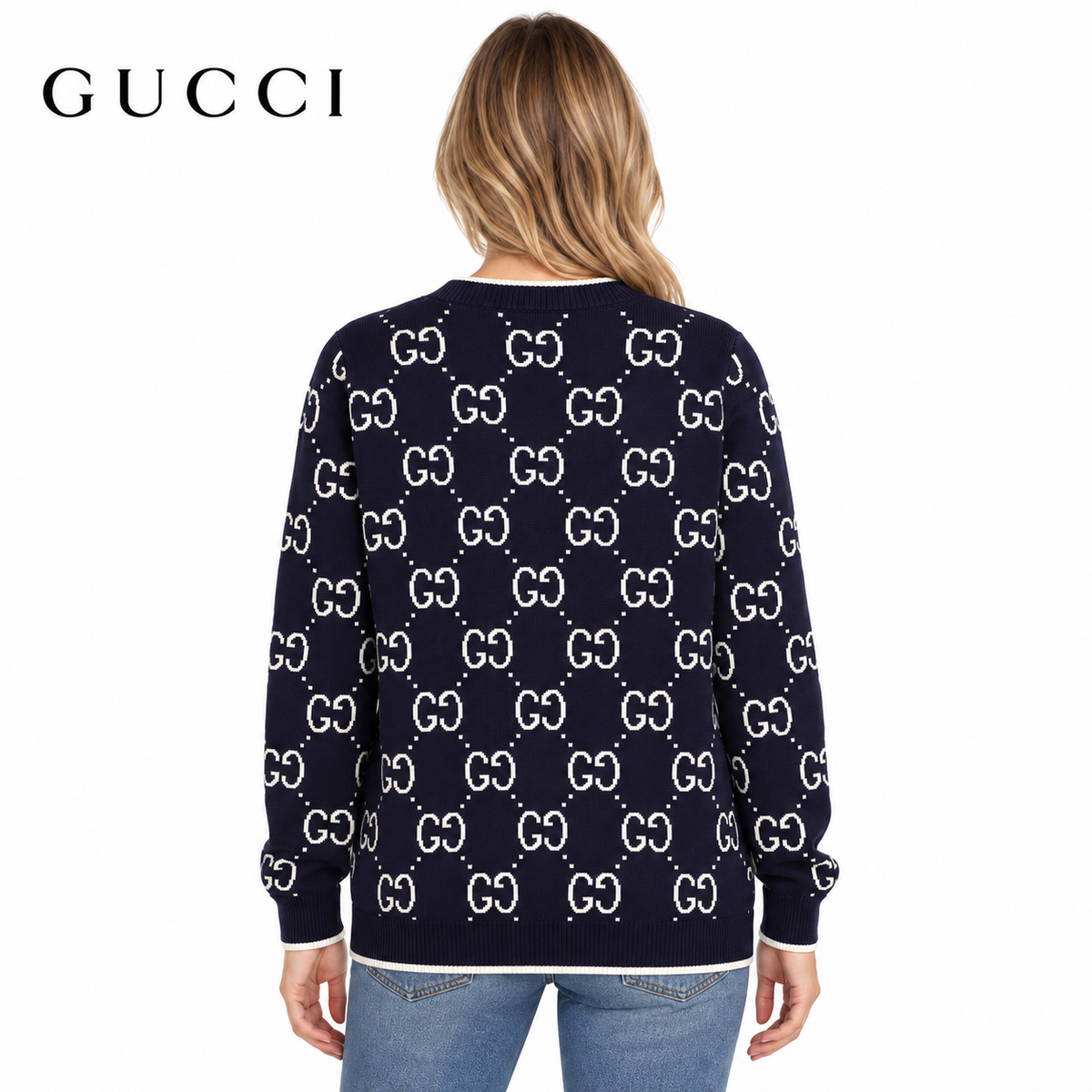 Gucci Unisex 8338 Jacquard Crewneck Sweater