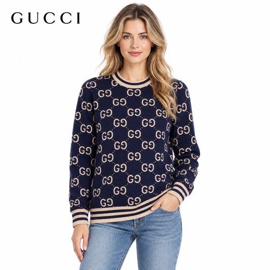 Gucci Unisex G8513 Monogram Crewneck Sweater