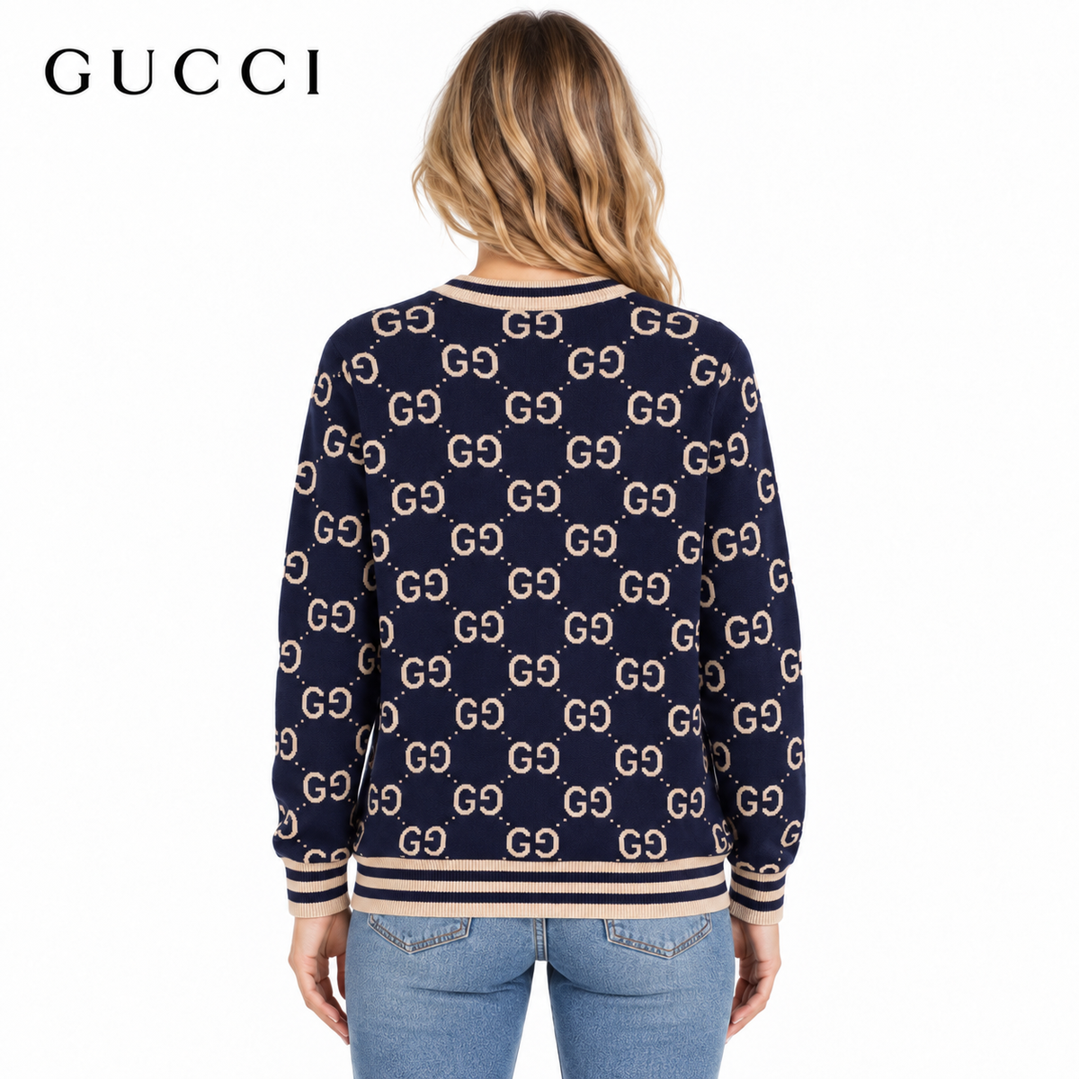 Gucci Unisex G8513 Monogram Crewneck Sweater