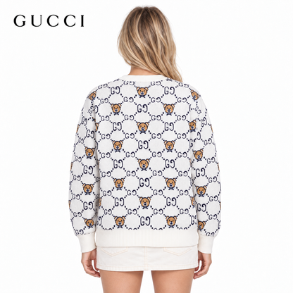 Gucci Unisex 8309 Monogram Bear Crewneck Sweater