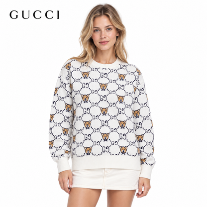 Gucci Unisex 8309 Monogram Bear Crewneck Sweater
