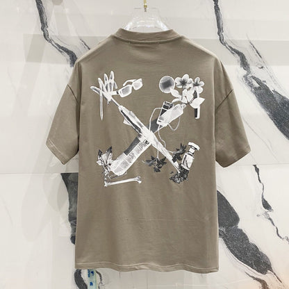 OFF-Whlte Arrow Logo Cotton T-shirt#1050