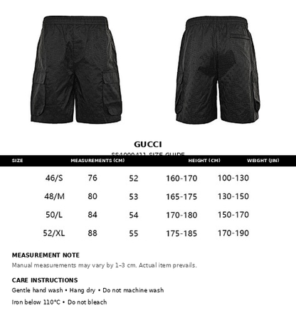 Gucci GG Monogram Cargo Shorts