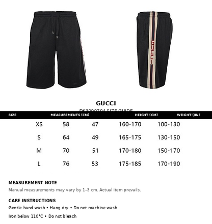 Gucci Logo Stripe Athletic Shorts
