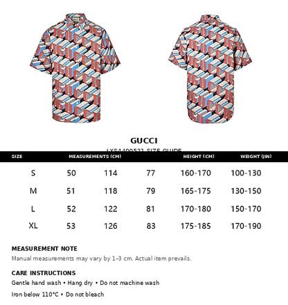 Gucci 3D Letter Allover Print Short-Sleeve Shirt