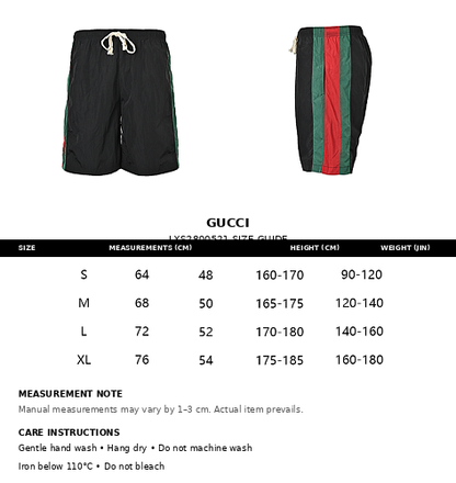 Gucci Web Stripe Nylon Shorts