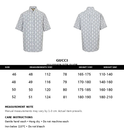 Gucci Horsebit Check Print Short-Sleeve Shirt in White