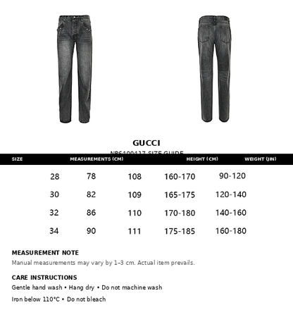 Gucci GG Monogram Straight-Leg Jeans with Horsebit Chain