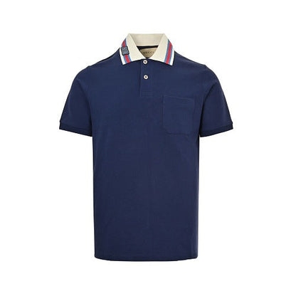 Gucci GG Web Stripe Collar Polo Shirt
