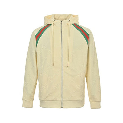 Gucci Web Stripe Full-Zip Hoodie – Black & White Oversized