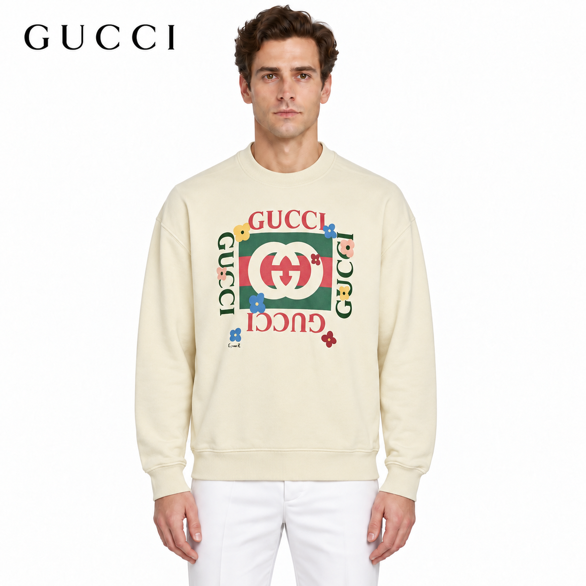 Gucci P185 Black & White Oversized Hoodie