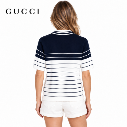 Gucci Unisex G805 Jacquard Polo Sweater