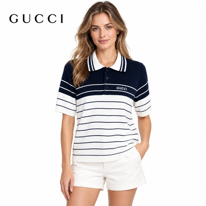 Gucci Unisex G805 Jacquard Polo Sweater