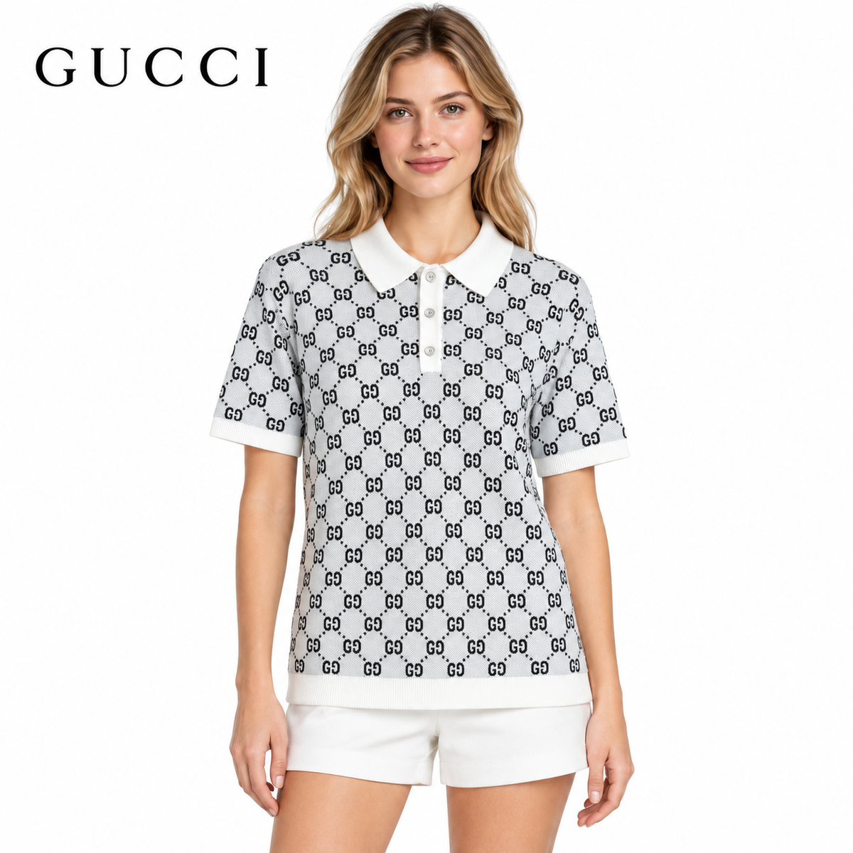 Gucci Unisex Jacquard Polo Sweater