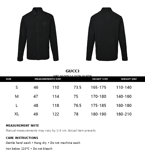 Gucci Tonal Emblem Long-Sleeve Shirt in Black