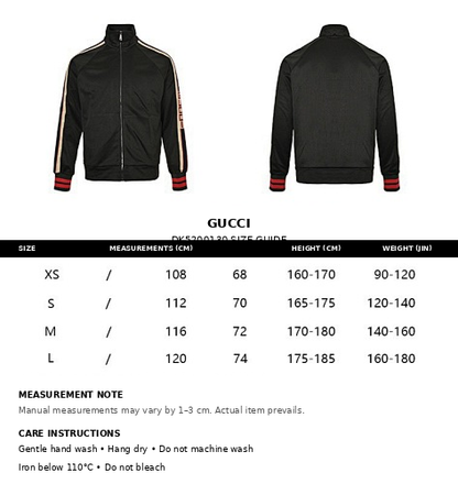 Gucci Black Track Jacket with Signature Side Stripe