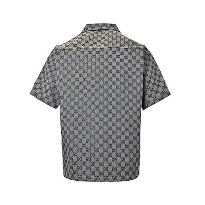 Gucci Tonal GG Jacquard Short-Sleeve Shirt in Black