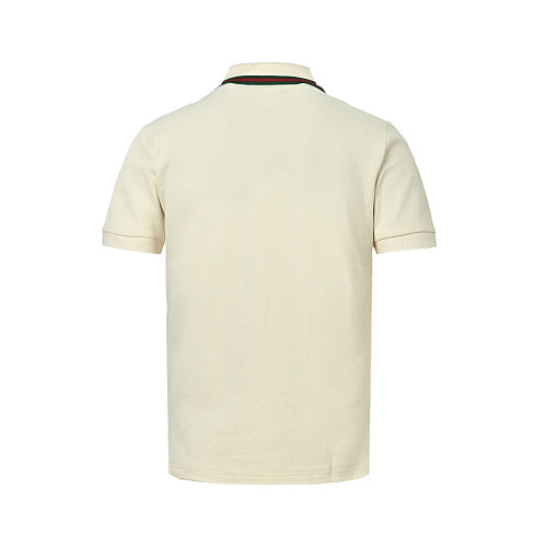 Gucci Web Stripe Collar GG Embroidered Polo Shirt