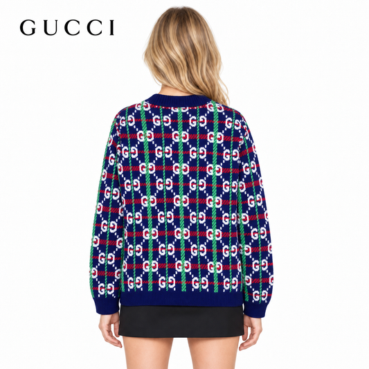 Gucci Unisex Double-G Jacquard Cardigan
