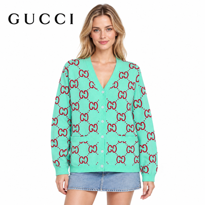 Gucci Unisex Double-G Jacquard Cardigan