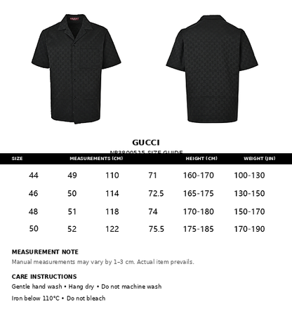 Gucci GG Monogram Jacquard Camp Collar Short-Sleeve Shirt