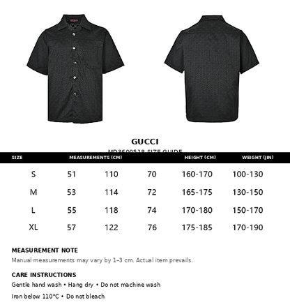 Gucci Tonal GG Jacquard Short-Sleeve Shirt in Black