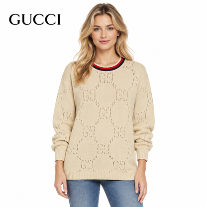 Gucci Unisex Open-Knit Crewneck Sweater