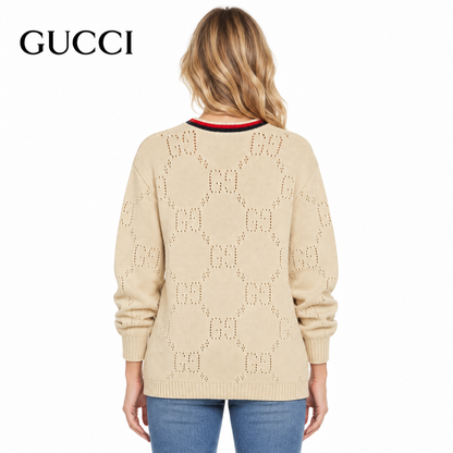 Gucci Unisex Open-Knit Crewneck Sweater