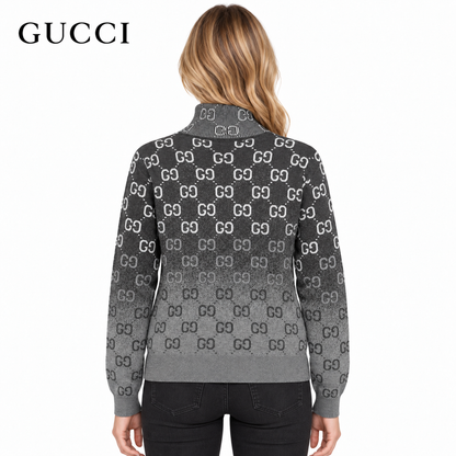 Gucci Unisex Monogram Double-G Mock-Neck Sweater