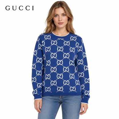 Gucci Unisex Double-G Jacquard Crewneck Sweater