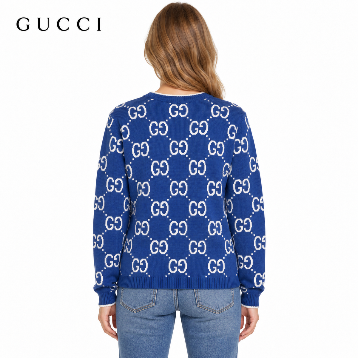 Gucci Unisex Double-G Jacquard Crewneck Sweater