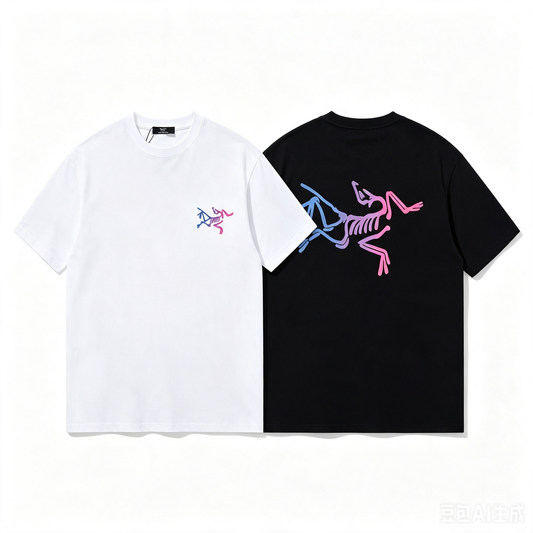 Gradient Skeleton Graphic Oversized T-Shirt – Premium Streetwear Cotton Tee
