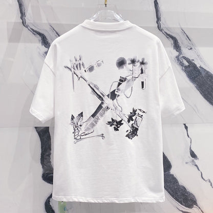 OFF-Whlte Arrow Logo Cotton T-shirt#1050