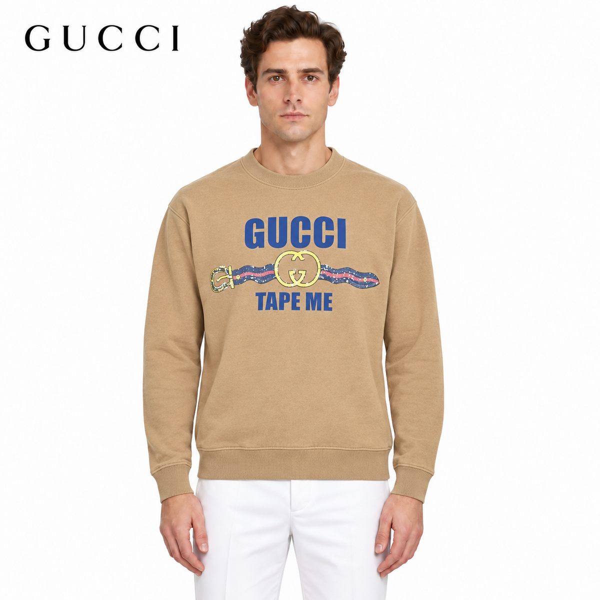 Gucci P185 Oversized Hoodie | Brown & White