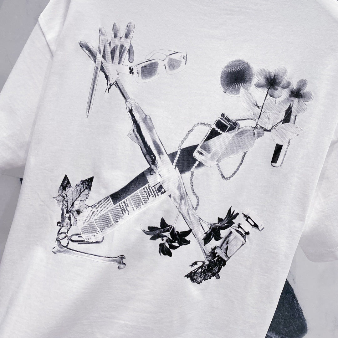 OFF-Whlte Arrow Logo Cotton T-shirt#1050