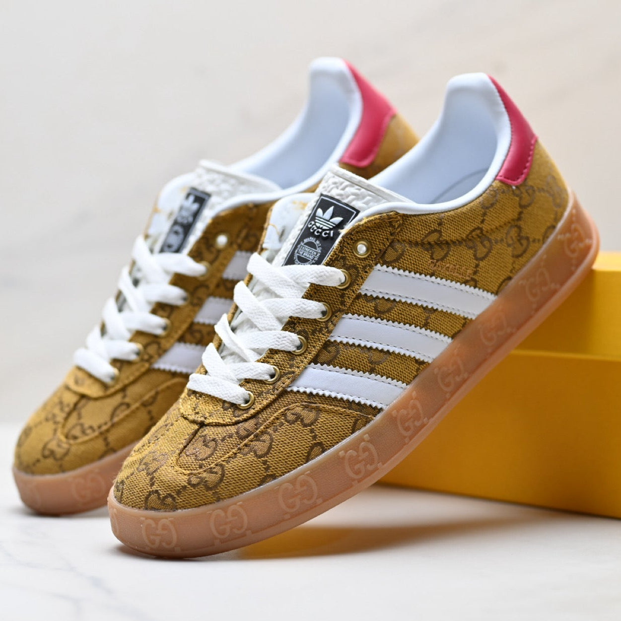 Adidas Originals Samba GG Monogram Gold Brown Sneakers