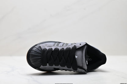 Adidas Originals Superstar Platform Sneaker Grau Schwarz Wildleder