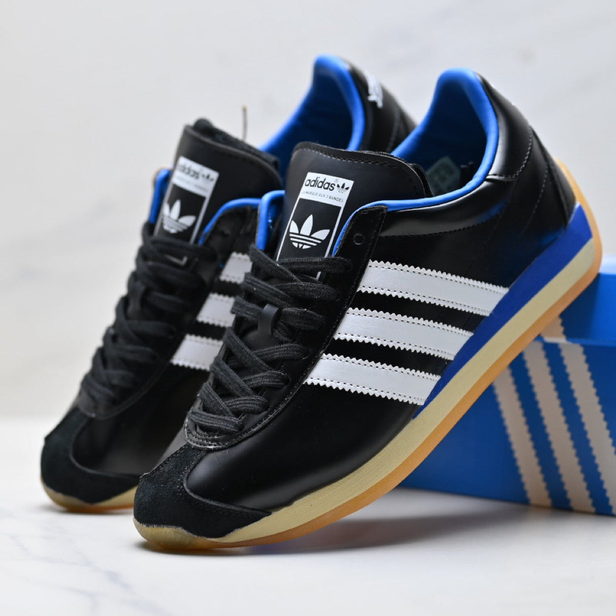 Adidas Porsche Design Black Blue Motorsport Leather Sneakers