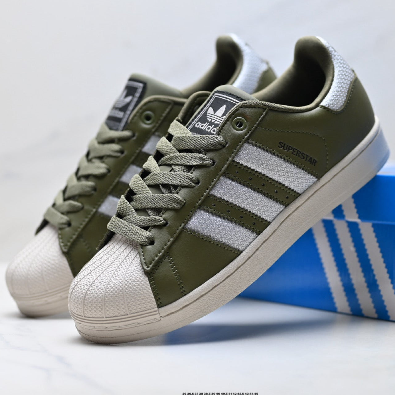 Adidas Superstar Olive Green Leather Sneakers – Classic Lifestyle Shoes