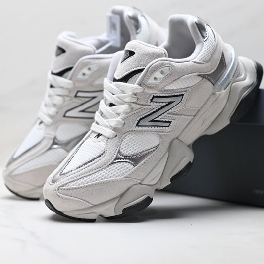 New Balance 9060 Retro Lifestyle Sneakers – White Silver