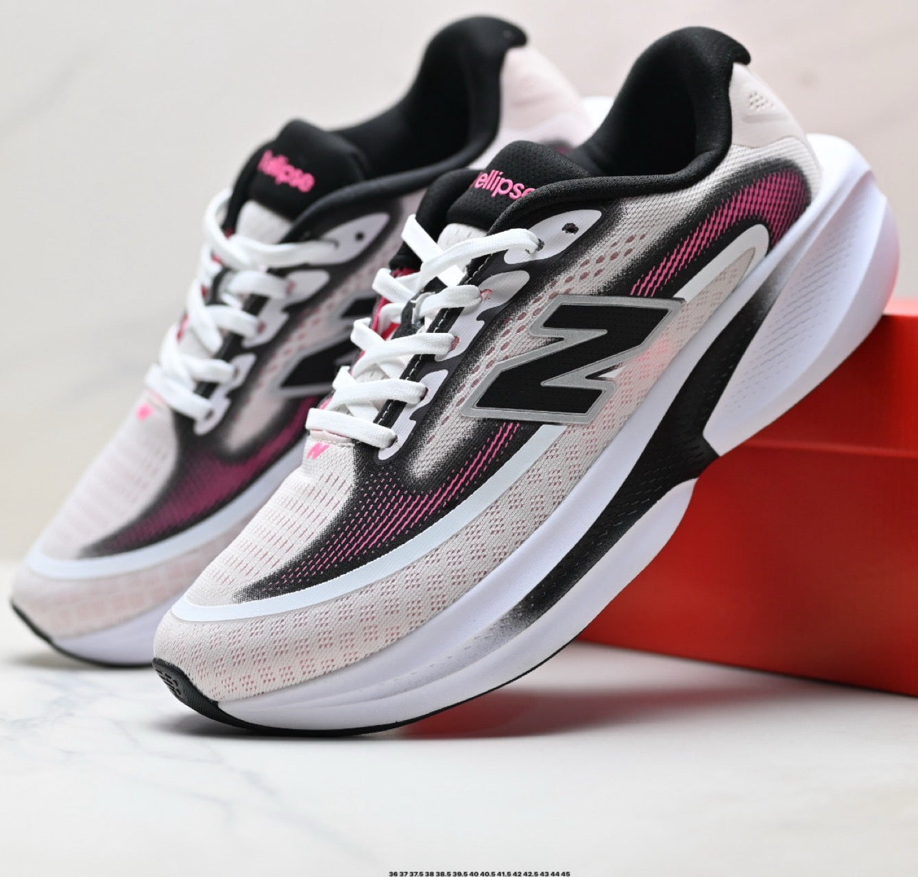 New Balance Ellipse v1 Running Shoes – White Pink Black