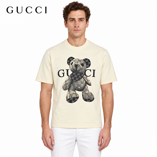 Gucci GG Teddy Bear Graphic T-Shirt — Ivory