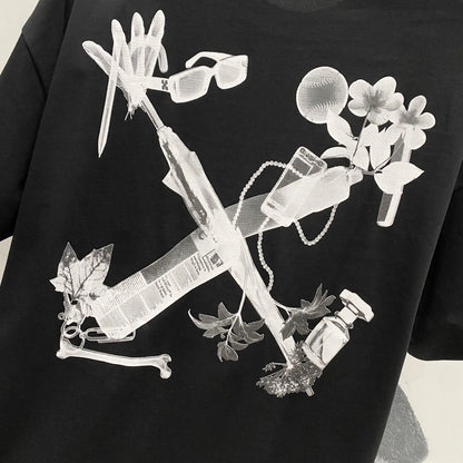 OFF-Whlte Arrow Logo Cotton T-shirt#1050