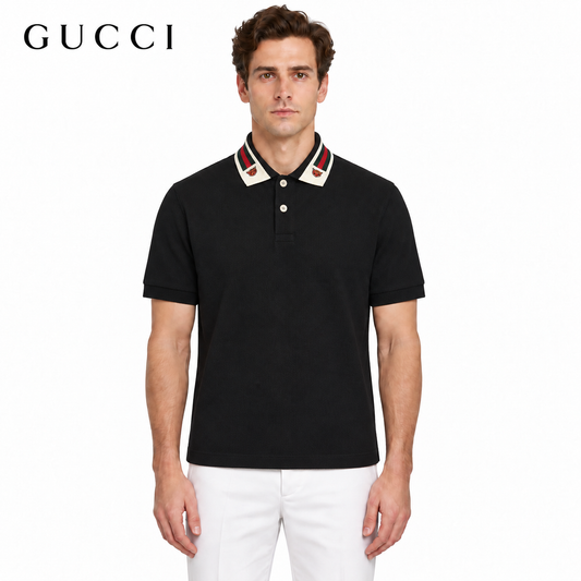 Gucci Web Stripe Collar Polo Shirt