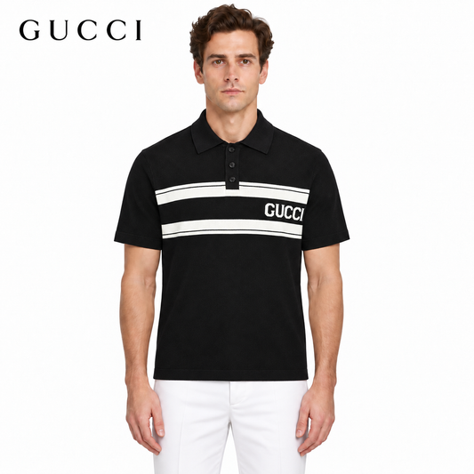 Gucci Stripe Logo Polo Shirt