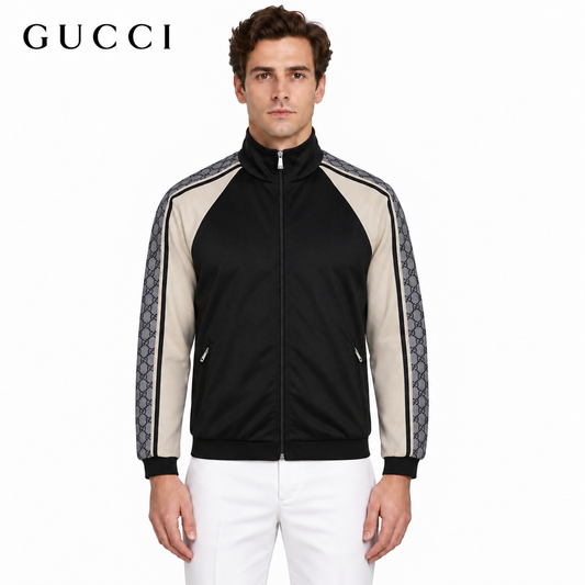 Gucci GG Monogram Track Jacket with Cream Panel