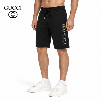 Gucci GG Camo Logo Print Cotton Shorts